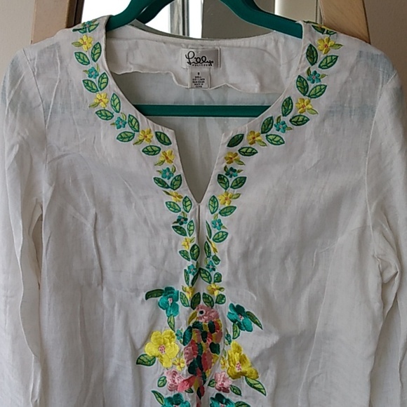 🌻 Lilly Pulitzer linen Tunic  Sz S EUC - Picture 3 of 8